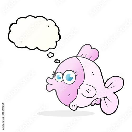 funny thought bubble cartoon fish with big pretty eyes