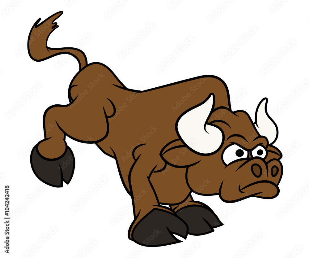 Fototapeta premium Angry bull cartoon