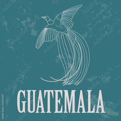 Guatemala landmarks. Retro styled image