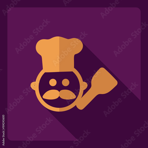 Flat modern design with shadow  Icon cook
