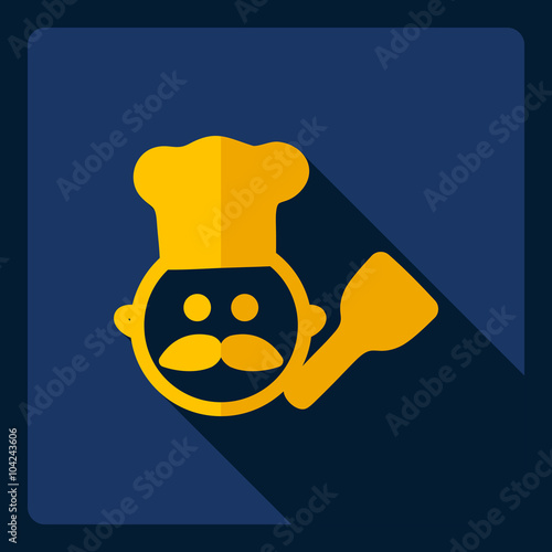 Flat modern design with shadow  Icon cook