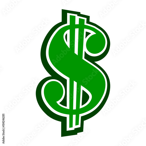 Dollar sign green vector