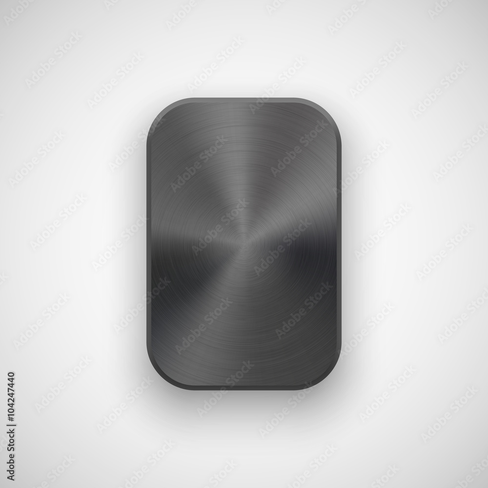 Black abstract geometric shape, rectangle badge, blank button template ...