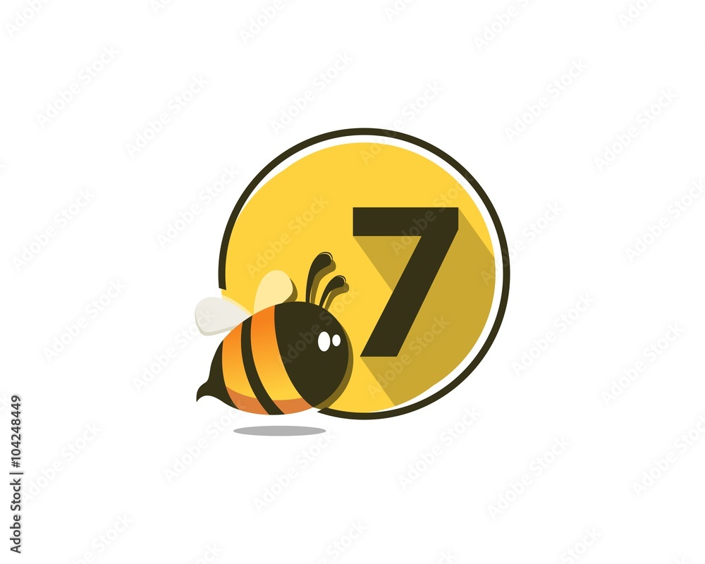 7 Number Natural Cute Bee