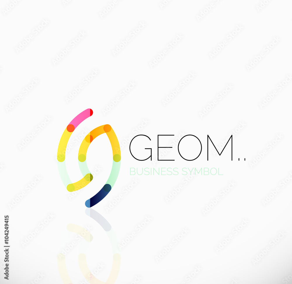 Fototapeta premium Logo, linear abstract geometric icon