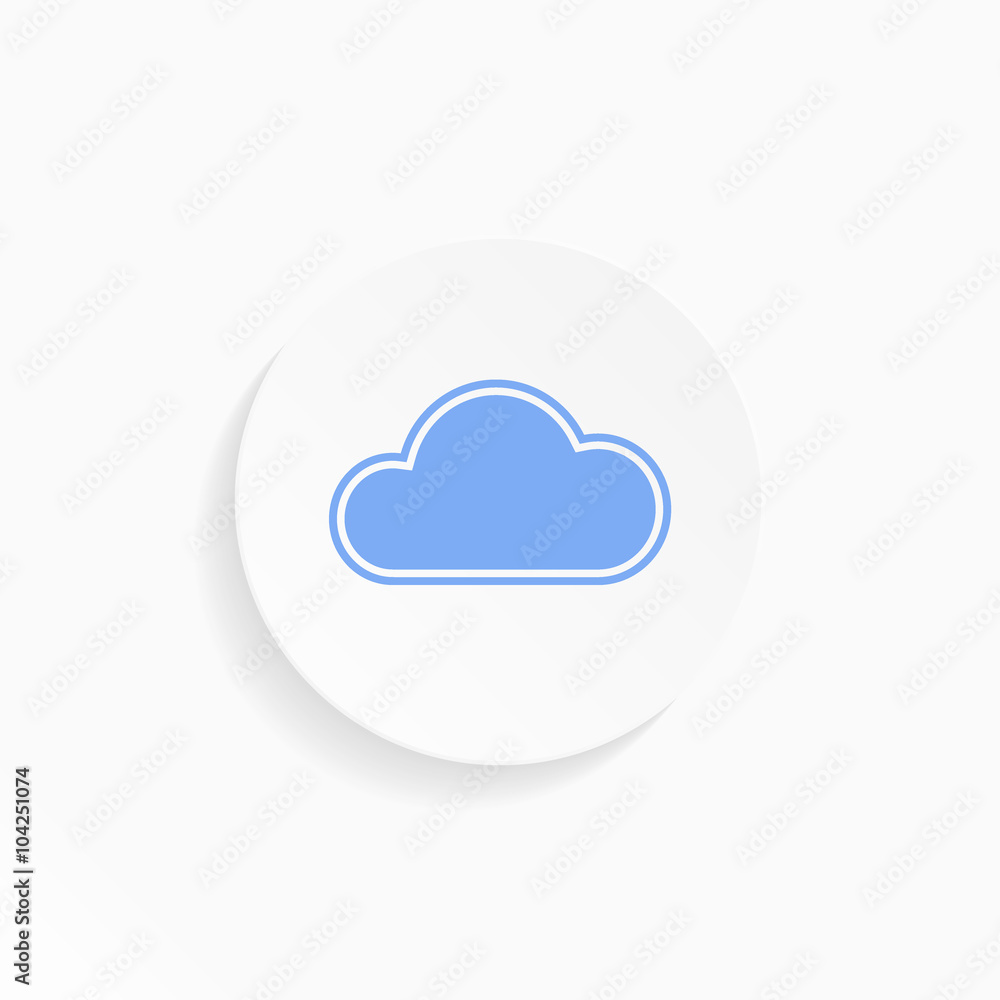Vector icon - blue cloud in a white circle Vector icon - blue cloud in a white circle