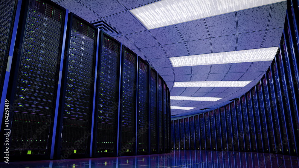 Seamlessly looping animation of rack servers in data center Stock Video ...