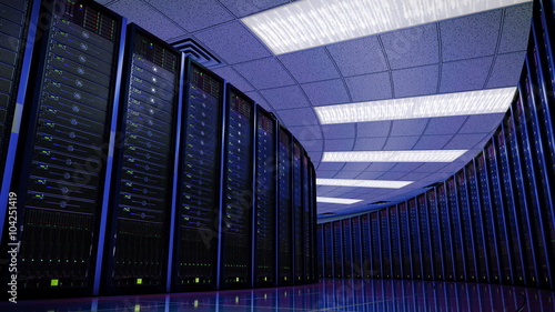 Seamlessly looping animation of rack servers in data center