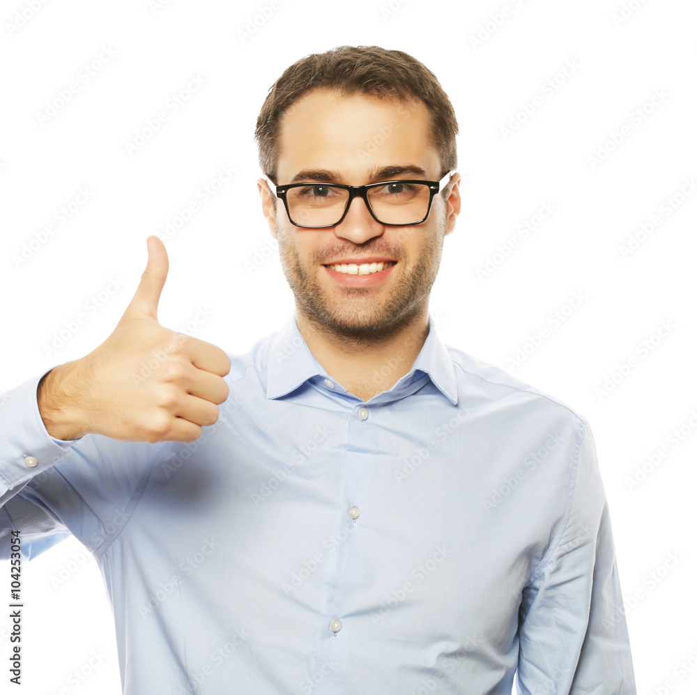 business man man going thumbs up business man man going thumbs up