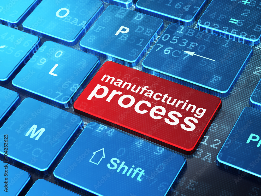 Fototapeta premium Industry concept: Manufacturing Process on computer keyboard background