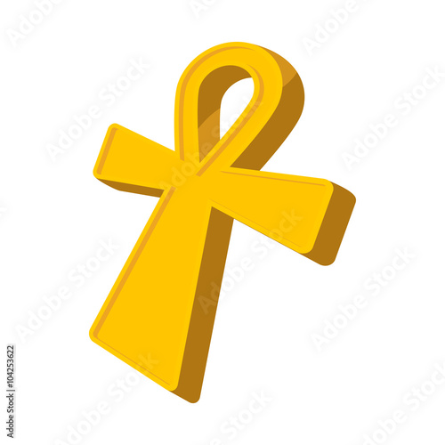 Egyptian Ankh icon, cartoon style