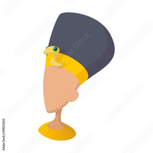 Head of Nefertiti icon, cartoon style