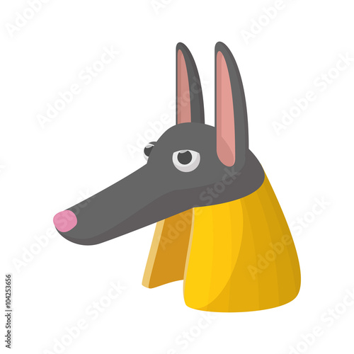 Anubis head icon, cartoon style