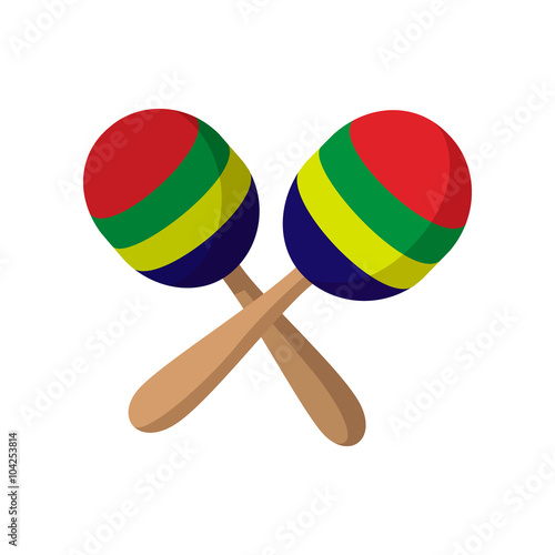 Maracas icon, cartoon style 