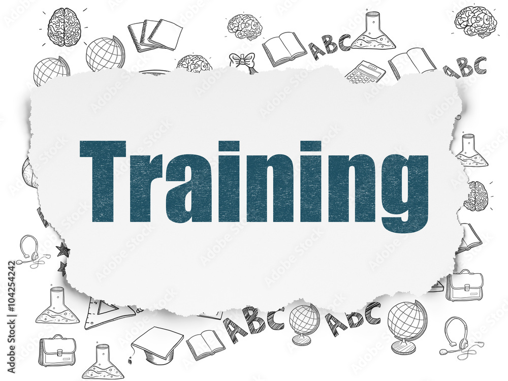Naklejka premium Education concept: Training on Torn Paper background