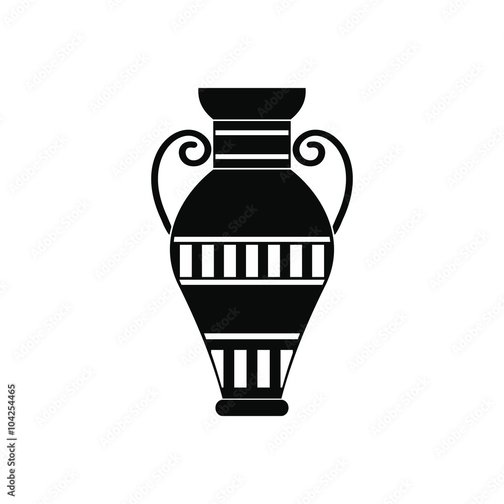 Egyptian vase icon, simple style 