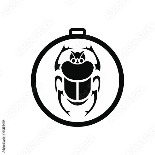 Scarab amulet icon, simple style