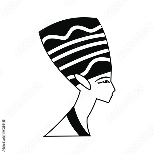 Head of Nefertiti icon, simple style