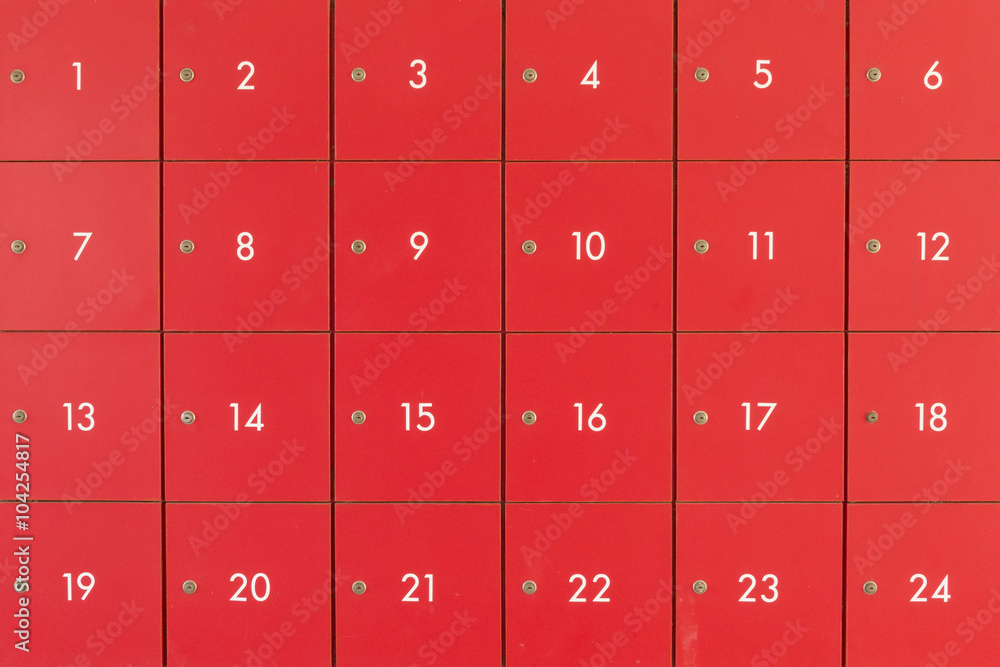 Fototapeta premium Room with red file cabinets