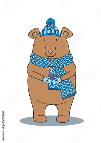 Happy card with cute teddy bear