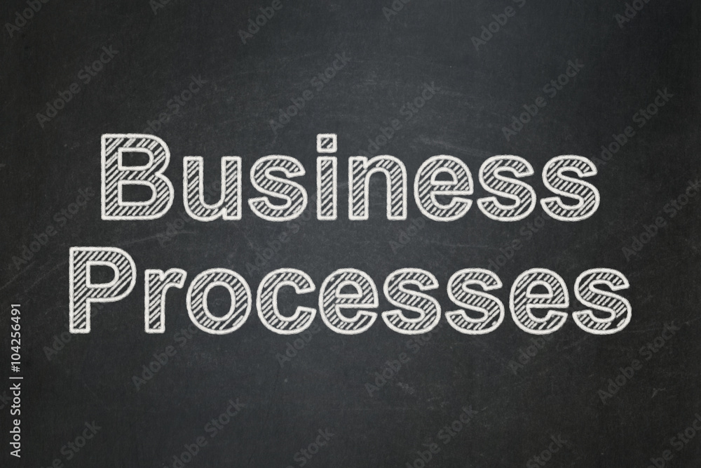 Fototapeta premium Business concept: Business Processes on chalkboard background