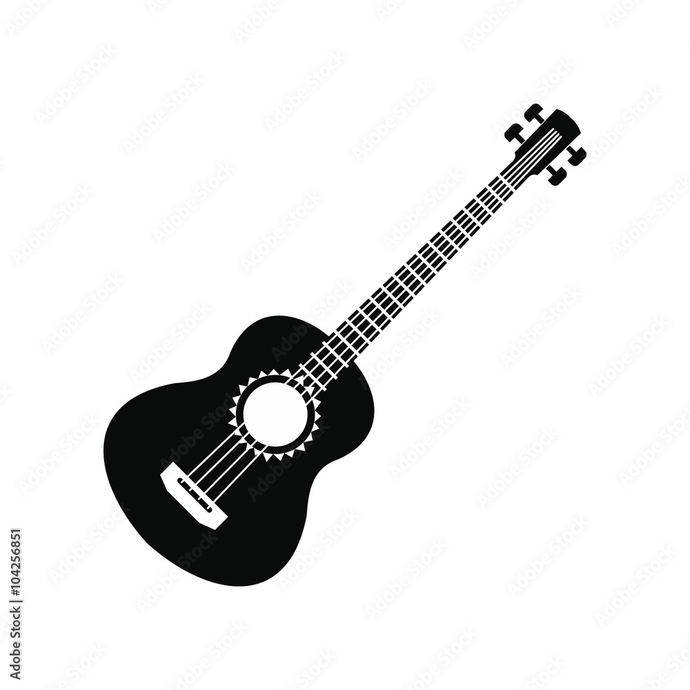Acoustic guitar icon, simple style Acoustic guitar icon, simple style