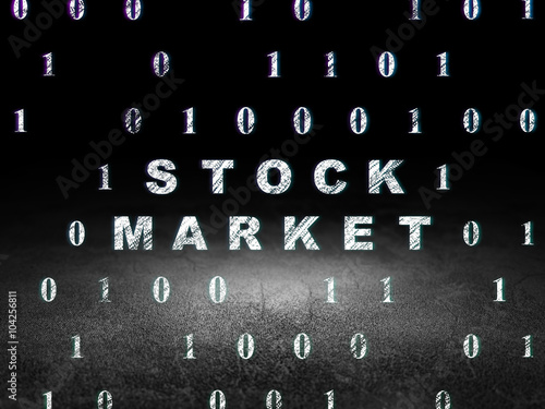 Business concept: Stock Market in grunge dark room