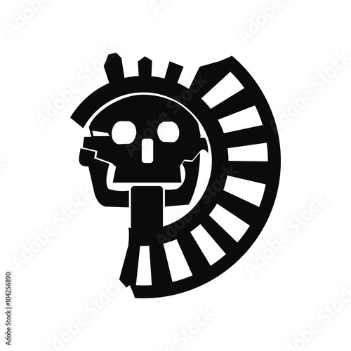Skull the god of death of Aztecs icon