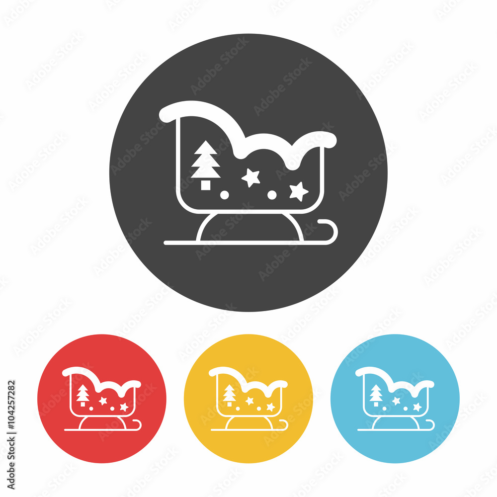 Christmas sleigh icon Christmas sleigh icon