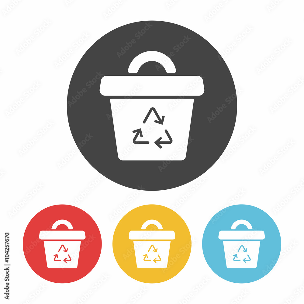 Environmental protection concept recycled garbage icon Environmental protection concept recycled garbage icon