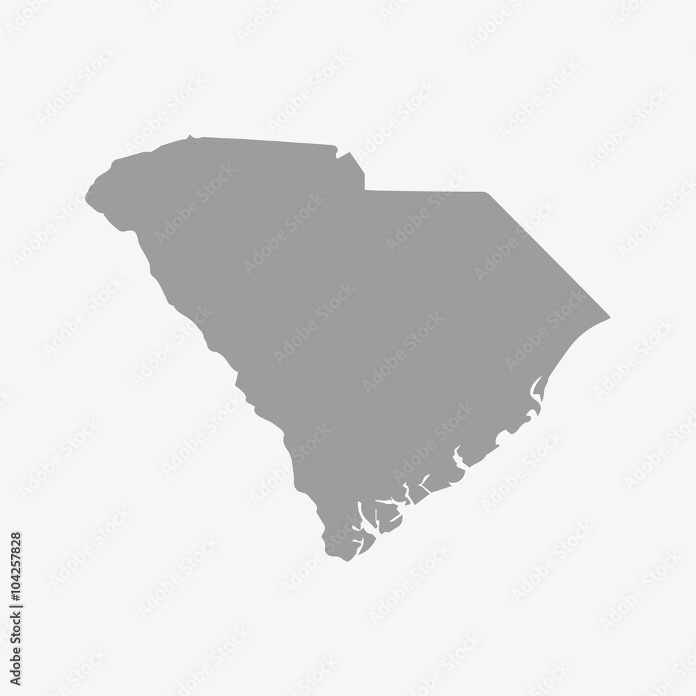 Naklejka Karolina Południowa mapa w kolorze szarym na białym tle