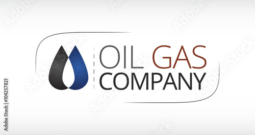 Logo for Oil / Gas industry. Two connected drops depicting a flame of fire. Oil / gas series
