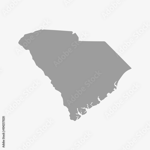South Carolina map in gray on a white background