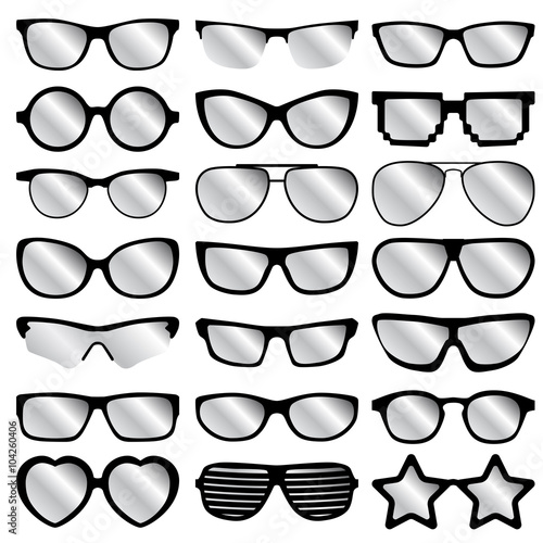 glasses icons on white background. Vector illustration