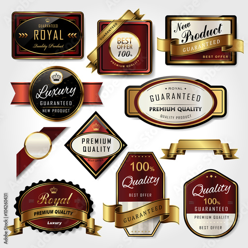 premium golden labels collection set