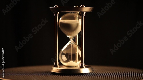 Antique hourglass. Beginning of a cycle.