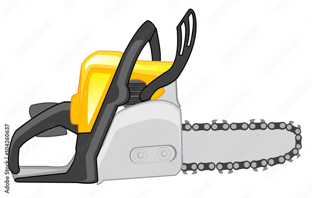Chainsaw on white background