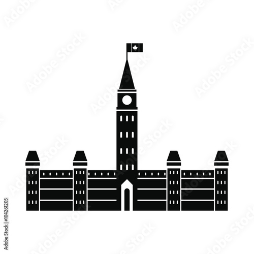 Parliament Buildings, Ottawa icon, simple style