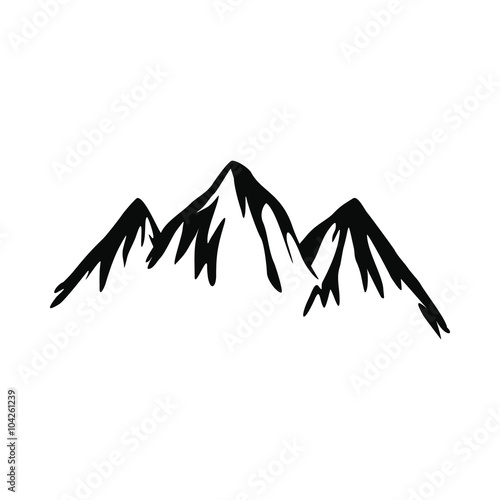 Mountain icon, simple style 