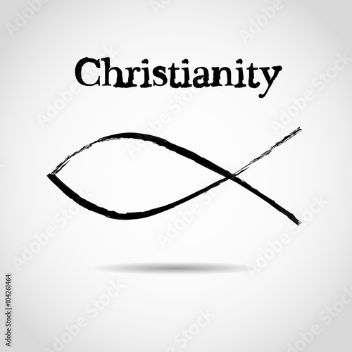 christian fish symbol. logo