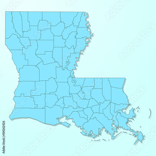 Louisiana blue map on degraded background vector