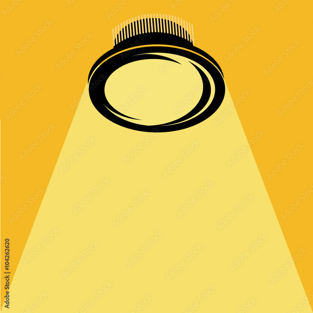 Fotografie ceiling light on a white background with rays of light
