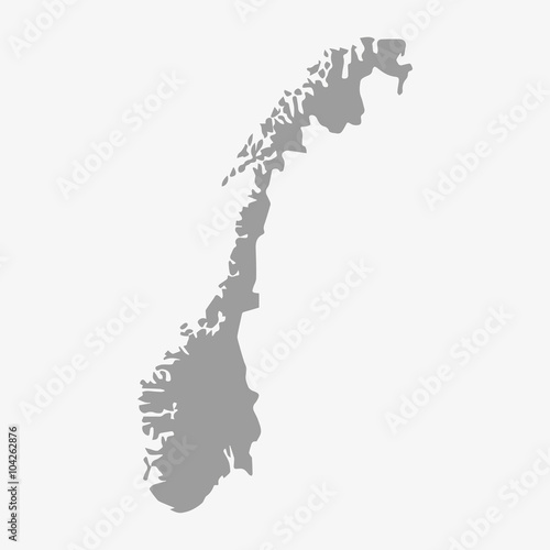 Map of Norway in gray on a white background