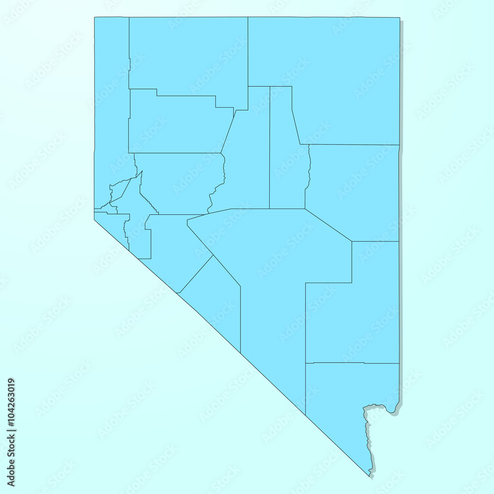 Fototapeta premium Nevada blue map on degraded background vector
