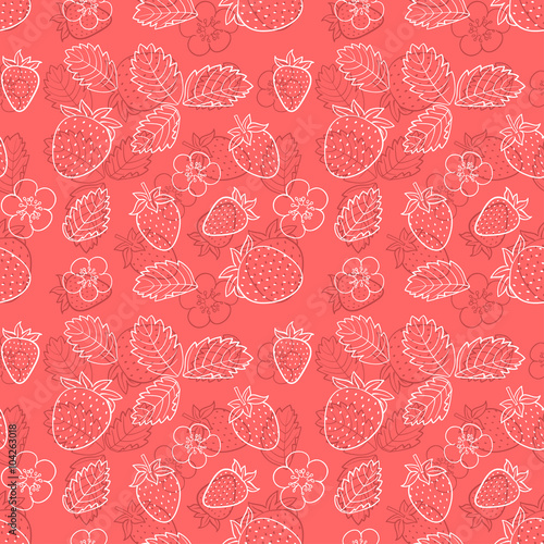 Strawberry seamless vector pattern