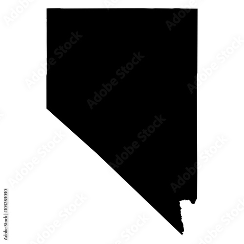 Nevada black map on white background vector photo