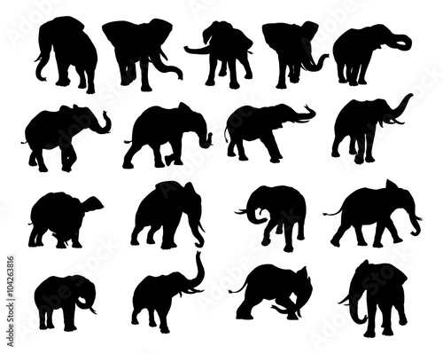 Elephant Silhouettes Set