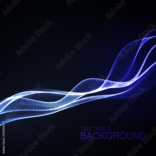 3D illuminated neon digital wave
