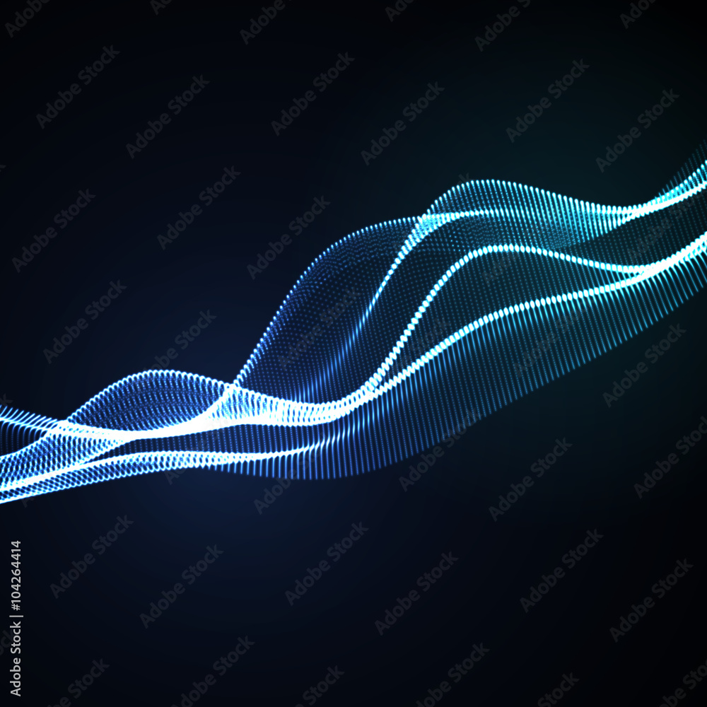3D illuminated neon digital wave 3D illuminated neon digital wave