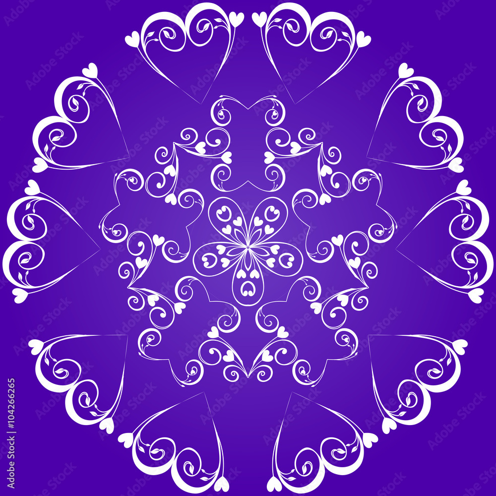 Ornament on a purple background Ornament on a purple background